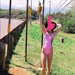 COPY - Chaser Pineapple Barbie Pink One Piece Swimsuit